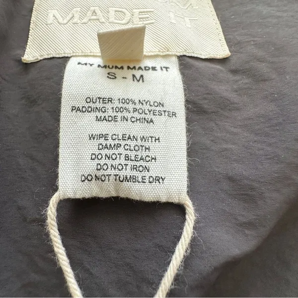 MY MUM MADE IT Bubble Open Puffer cropped gray Jacket Size S-M - Image 5