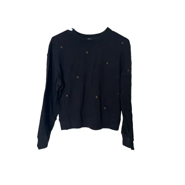 Rails Sweatshirt Womens S Small Black Ramona Bronze Star Embroidered Pullover - Image 3