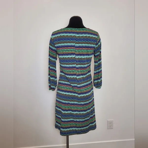 Enfocus Studio Midi Dress Abstract Disco Artsy 70s 80s Bright Colorful Size 4 - Image 4