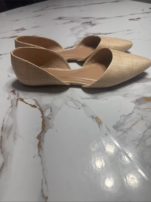a new day Beige woven Pointed-Toe Ballet Flats. - Image 12