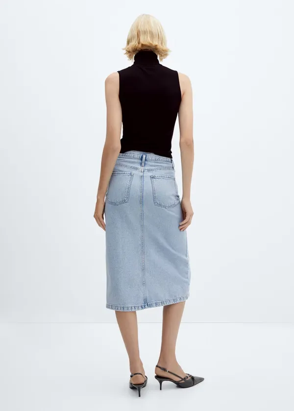 MANGO Denim Midi-Skirt - Image 3