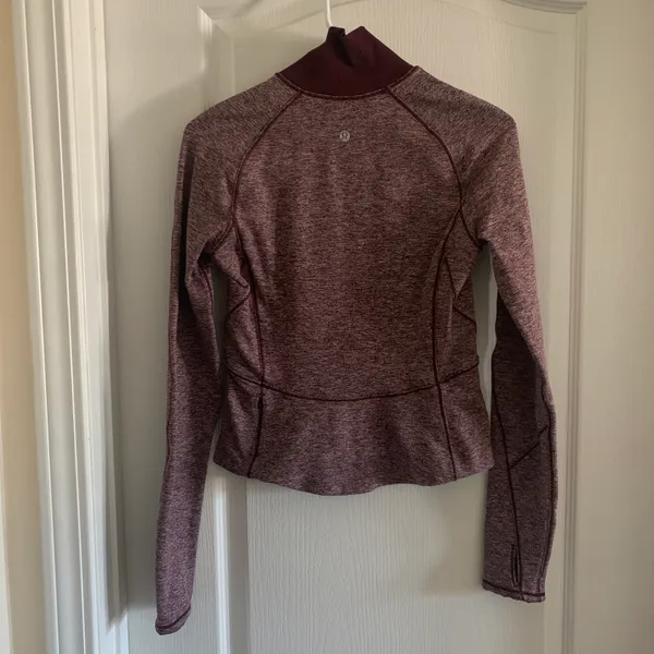 Lululemon Women’s 4 Always Alert 1/2 Zip Heathered Garnet Winter Outdoor Top - Image 4