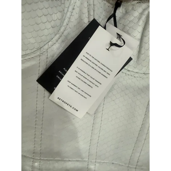 Retrofête Amberly Leather Strapless Mini Dress Optic White Size M‎ - Image 9