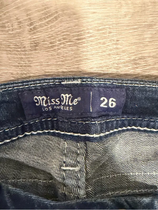 Miss Me Womens Low Rise Skinny Jeans Distressed Flap Pockets Size 26 - Image 6