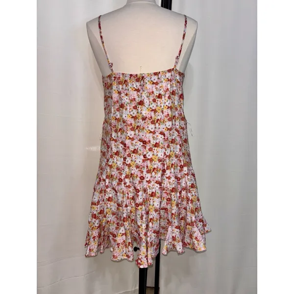Lulus Babydoll Y2K Mini Dress Roses Floral Hippie Boho Cottage Sundress Medium - Image 9