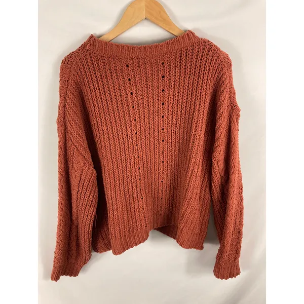 POL Chunky Knit Oversized Orange Sweater Size Small - Image 6