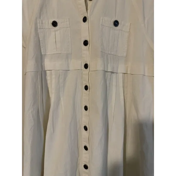 Free People Ronnie Cotton Poplin Mini Shirtdress White‎ Women's Size Small - Image 8