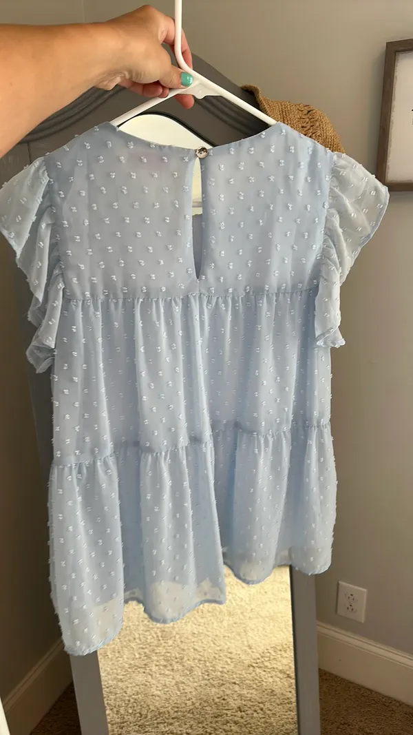 Pink Lily Light Blue Blouse - Image 2