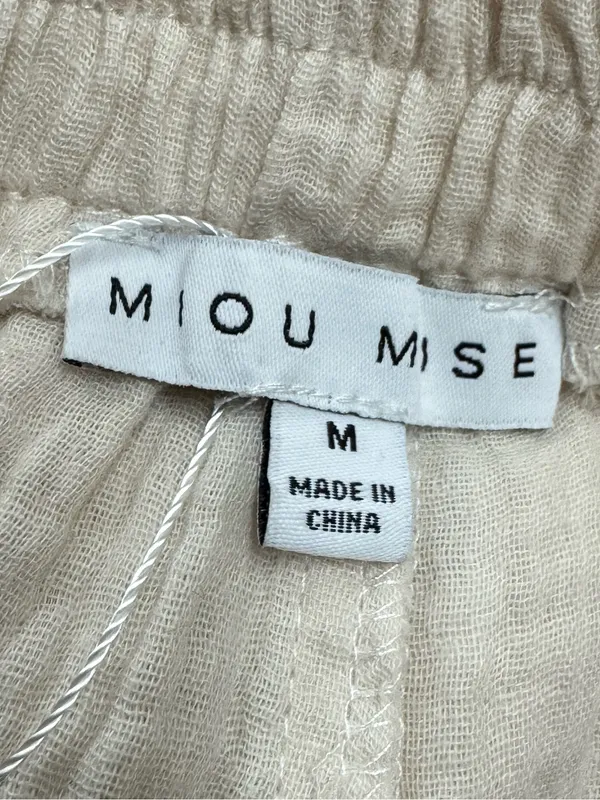 NEW Miou Muse Wide Leg Gauze Pants Cream Women’s Medium - Image 2