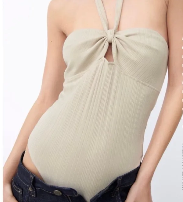 ZARA Tan Halter Bodysuit - Image 2