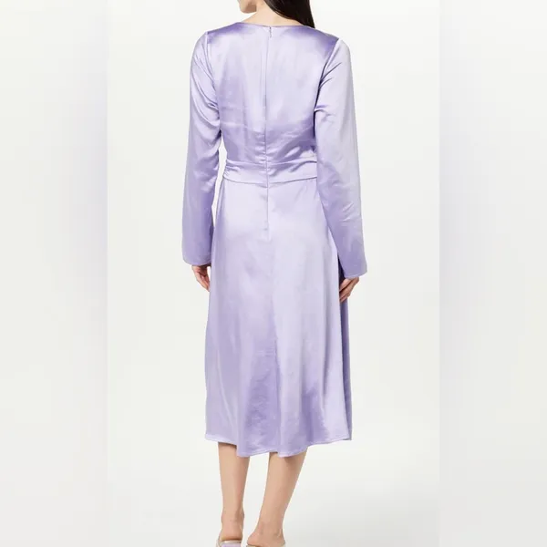 The Drop Violeta cut out silky dress Lavender. Size Large - Image 9