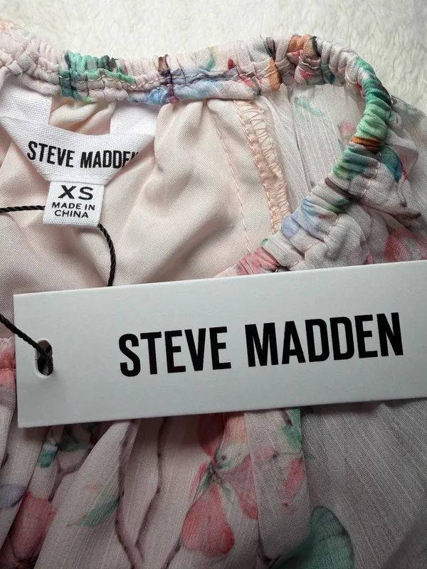 Steve Madden NWT Cadi Butterfly Floral Chiffon Whimsical Fairy Cutout Dress XS - Image 5