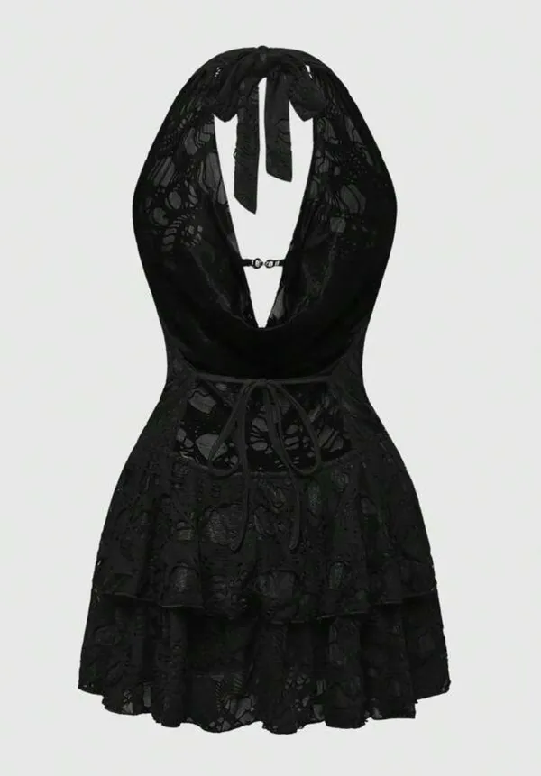 Romwe Black short mini dress - Image 2