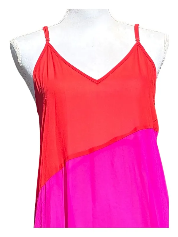 Lulus Seaside Retreat Color Blocking Side Slit Sheer Maxi Beach Cover Size Small - Image 5