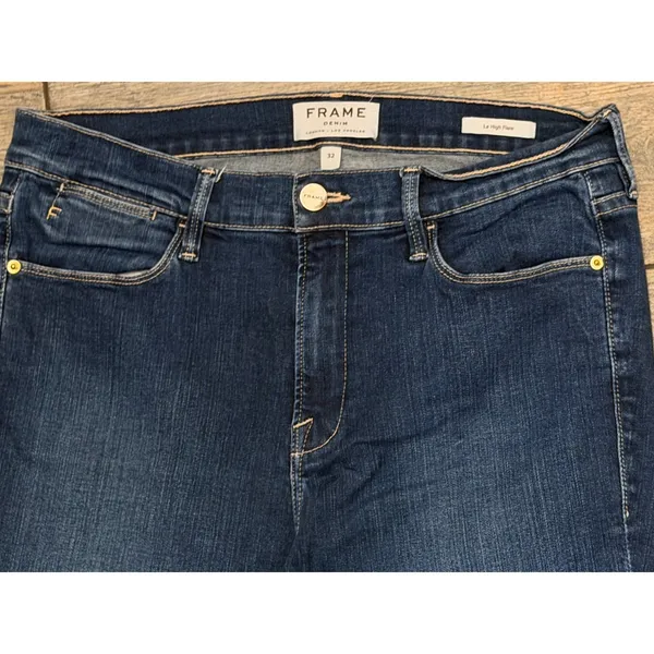 FRAME Le High‎ Flare Benedict Canyon Dark Wash High Rise Jeans Size 32 (30x30) - Image 3