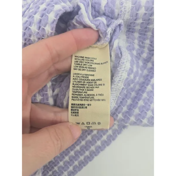 Free People Tank Top Womens XS Purple Striped Mock Neck Textured Knit Sleeveless - Image 4