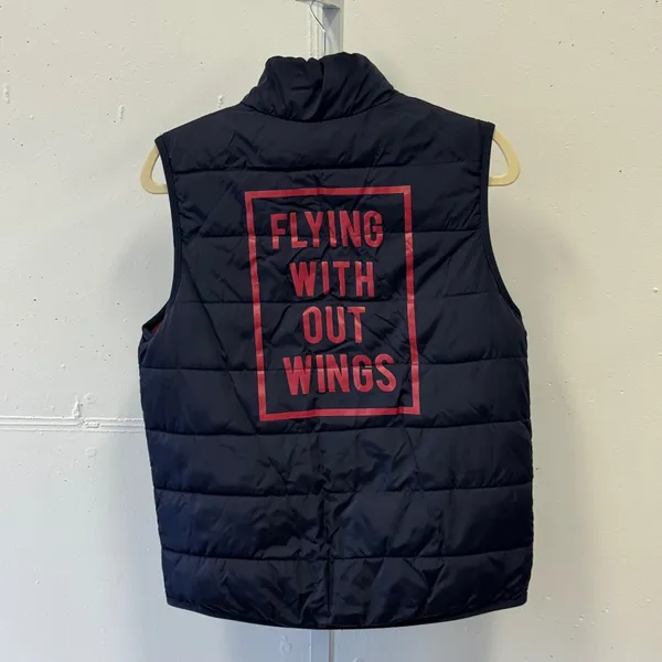 IKKS Reversible Puffer Vest Navy Blue Burgundy Flying Without Wings B-003 Womens - Image 2