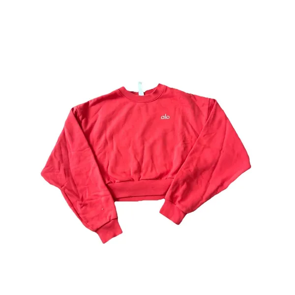 Alo Candy Red Accolade Crewneck And Airlift Shorts Set Small - Image 2