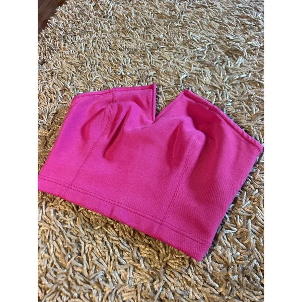 MAEVE Strapless V Wire Corset Top GORGEOUS COLOR Size Medium Tube Azalea Pink - Image 3