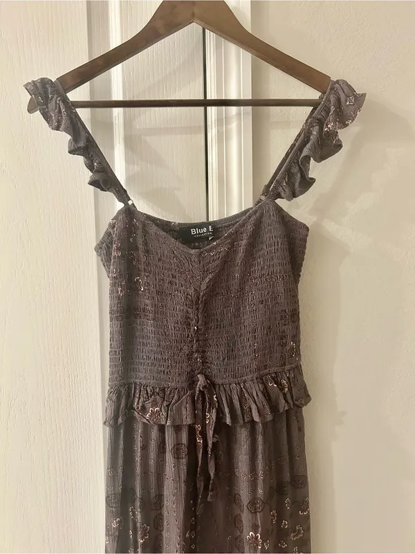 Blue B Collection Wide Leg Jumpsuit Brown - Image 2