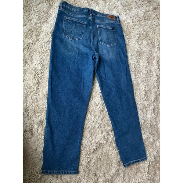 Calvin Klein Classic Straight Leg Blue‎ Denim Jeans High Rise 14 Classic Casual - Image 3