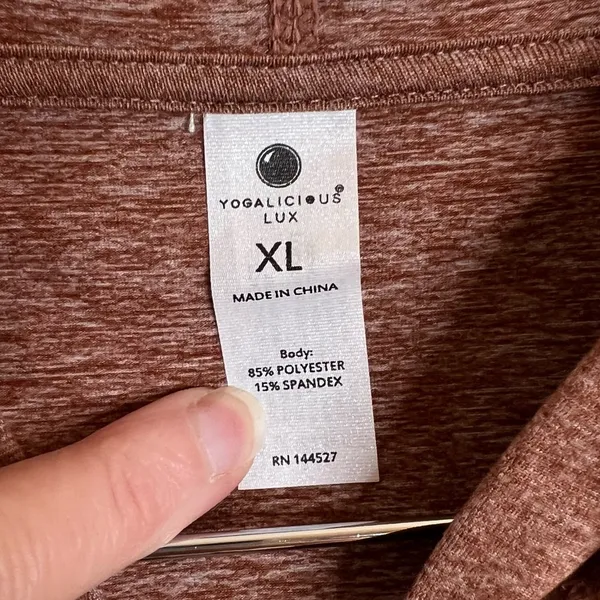 Yogalicious Lux Athletic Jacket Women’s size XL zip up hood pockets thumb holes - Image 5