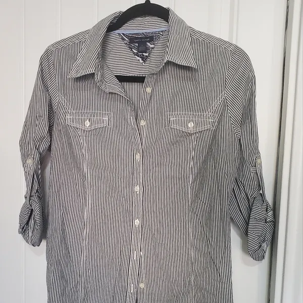 TOMMY Hilfiger  striped Blouse Size M - Image 2