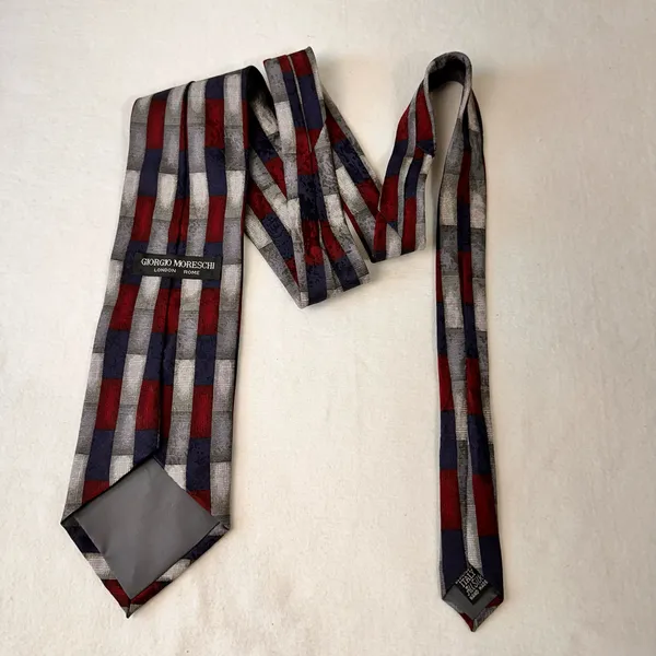 Giorgio Moreschi Men's Tie Geometry Silk Multicolor Classic Necktie Cravat acs - Image 4