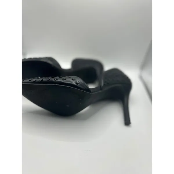 French Connection Black Studded Leather d'Orsay Pointed Toe Stiletto Heels 4in‎ - Image 8