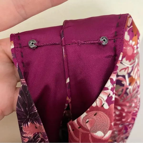 Tahari Dress Sheath Floral Botanical Leaves Lined Sleeveless Fuchsia Pink Purple - Image 10
