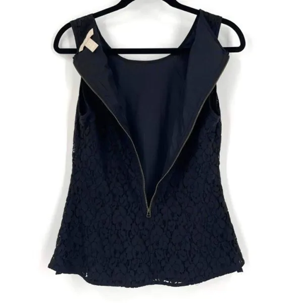 Banana Republic Lace‎ Overlay Career Blouse Sleeveless Back Zip Size 8 medium - Image 4