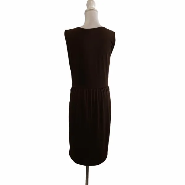 Max and Cleo Brown Faux Wrap Medium Dress‎ - Image 5