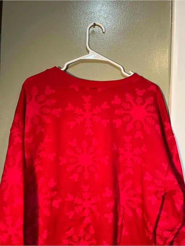 Disney Mickey Mouse Sweatshirt Red‎ Reindeer Tangled Lights Christmas XL 15-17 - Image 6