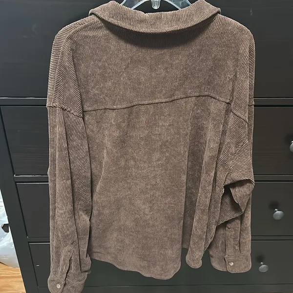 Brown Corduroy Shacket Size M - Image 3
