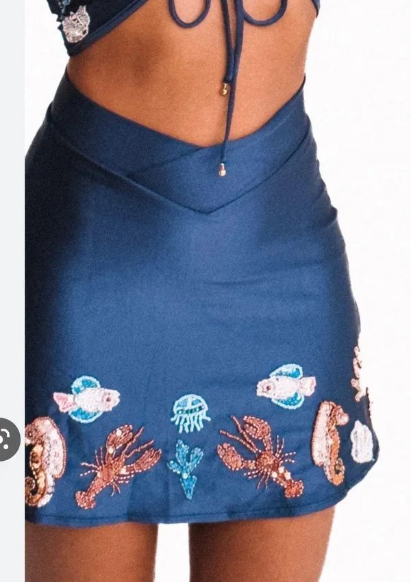 Her Pony The Label Under The Sea Beaded Mini Skirt - Image 3