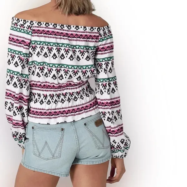 Wrangler‎ Retro Off The Shoulder Smocked Top - Size XXL - NWT - Image 2
