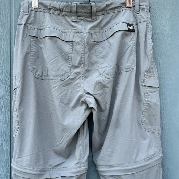 REI Utility Cargo Convertible Trail Pants Grey Size Small - Image 5