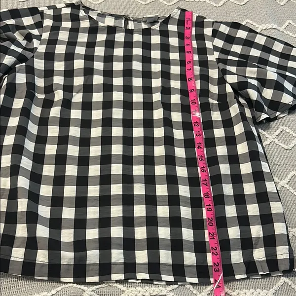 a new day Black and White Gingham Blouse - Image 8
