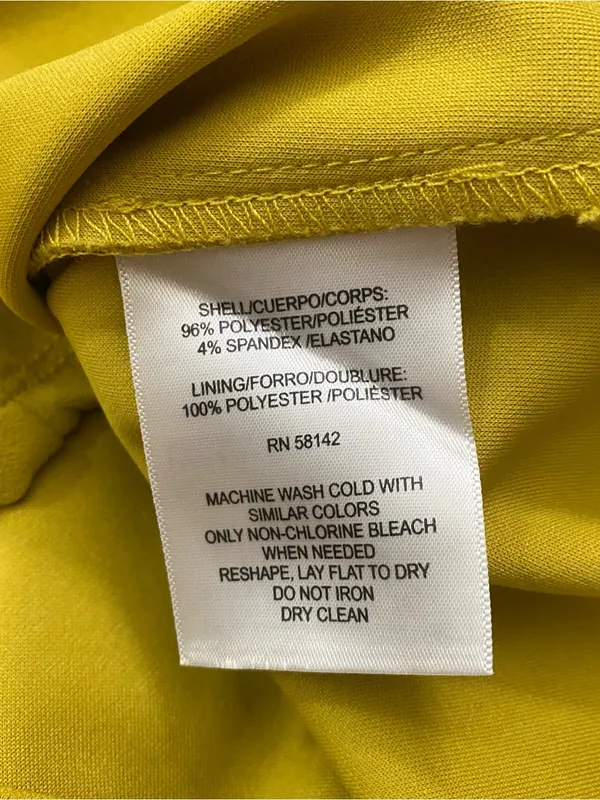 Donna Morgan Chartreuse Midi Dress with Side Drape - Image 7