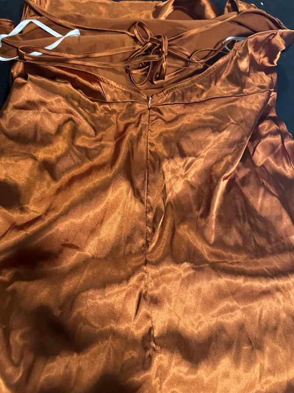 SheIn Orange satin dress - Image 5
