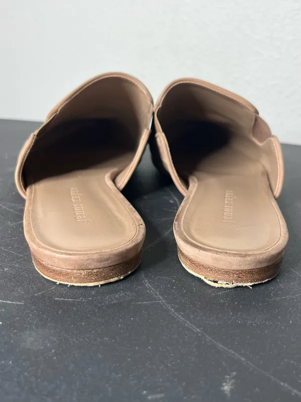 Jenni Kayne Oiled Leather Point Toe Slip On Mules in Taupe EU 41 Quiet Luxury - Image 6