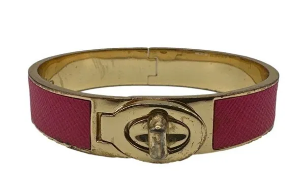 COACH Leather Turn Lock Hinges Bangle Bracelet - Image 2