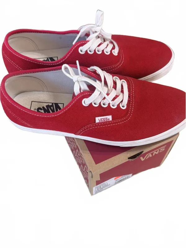 Vans Old Skool Red Canvas Lace-Up Low Top Sneakers Women's 8.5 - Image 3