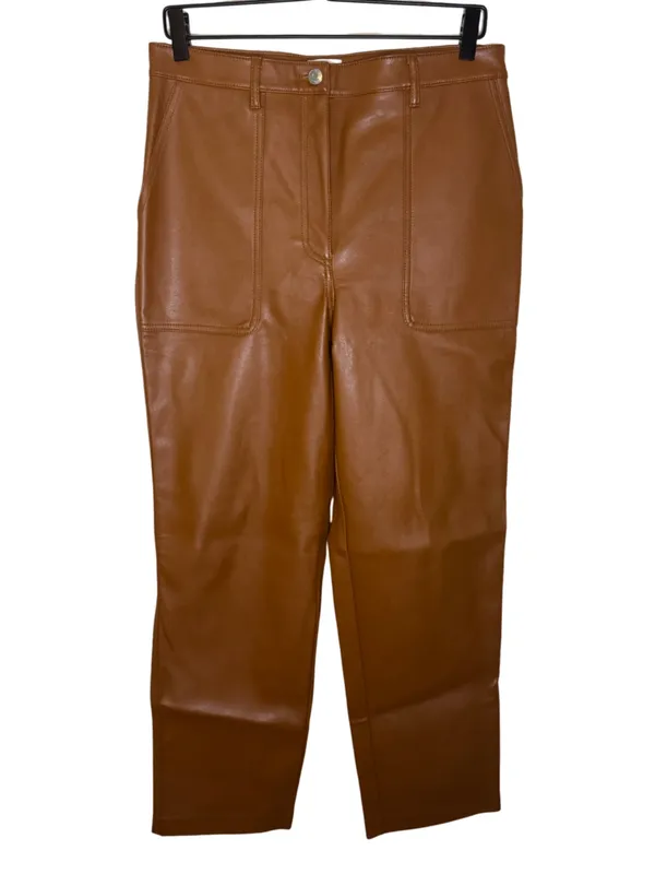Aritzia Wilfred Free Lucy Pant Camel Vegan Leather Size 10 Neutral Capsule - Image 2