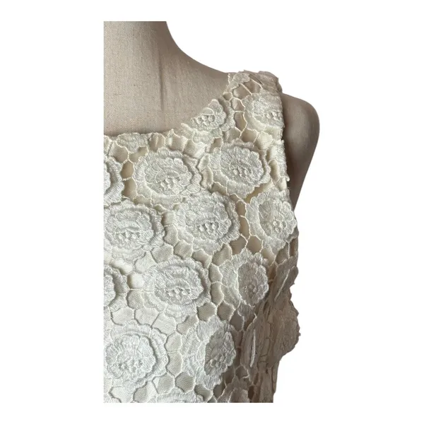 Gio Guerreri Couture Dress Women Small Ivory Crochet Lace Floral‎ A Line Boho - Image 5