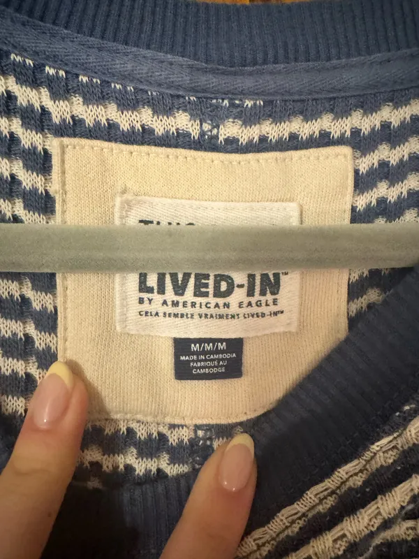 blue and white stripped crewneck - Image 2