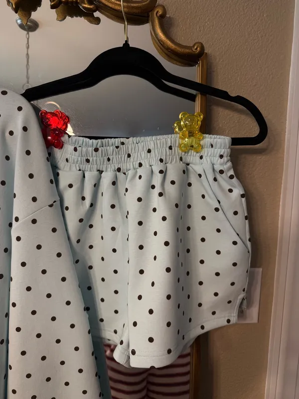 MotionWear Baby Blue and Brown Poka Dot Set - Image 2