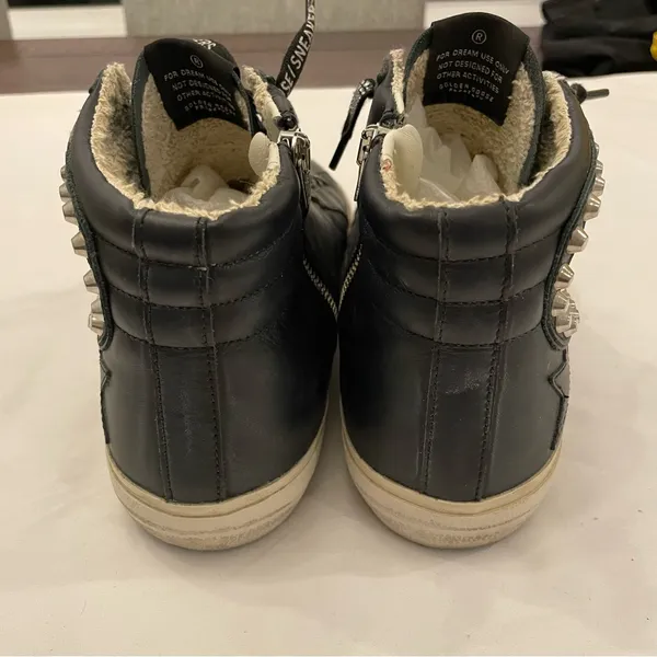 Golden Goose Women's Slide Black with Studs size 41, US 11‎ with Swarovski Laces - Image 5