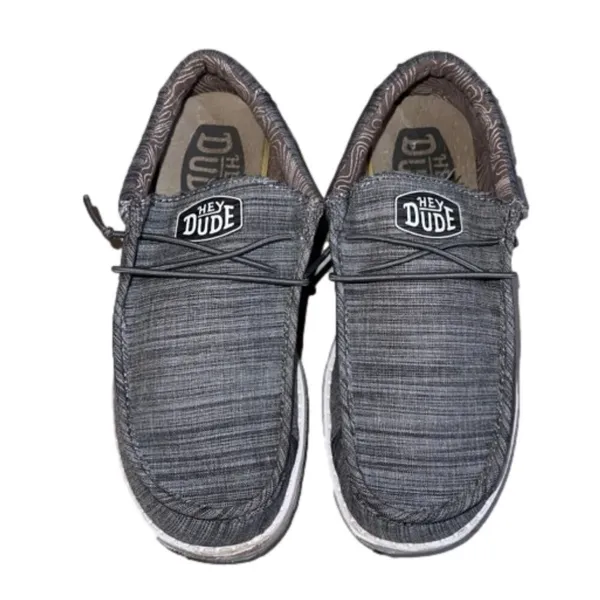 Hey Dude Wally Linen Blend Comfort Shoes Slip On Women’s Size 7 Stone Gray - Image 3