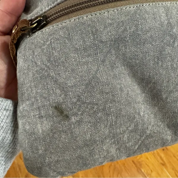 Myra Bags Crossbody Bag Tapestry Gray Fabric Strap 8.75x6.75 Boho Chic Western Beaded - Image 4